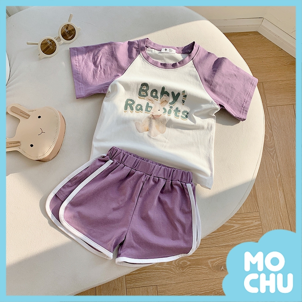 Baby毛絨小兔子短袖套裝