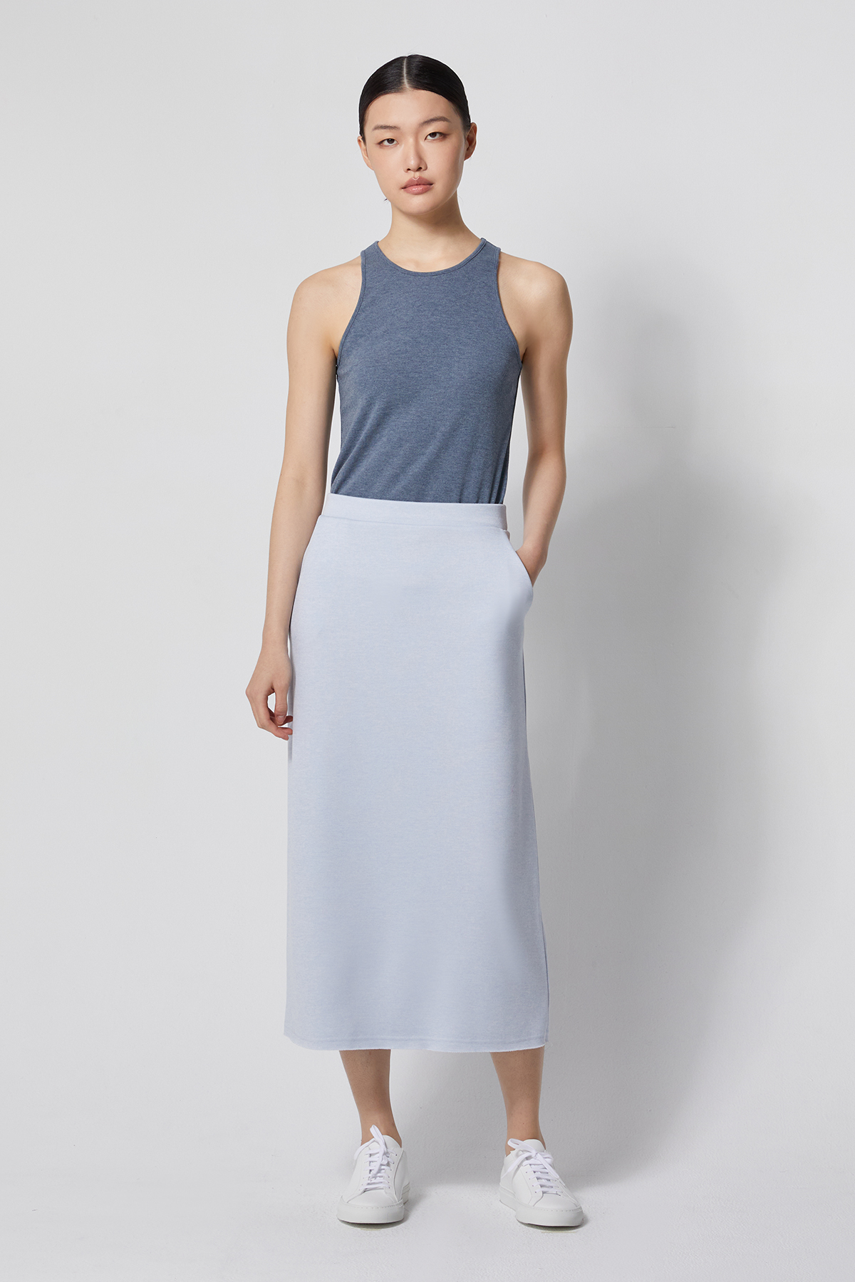 LAZEE 魚鱗布窄裙 女（水藍）