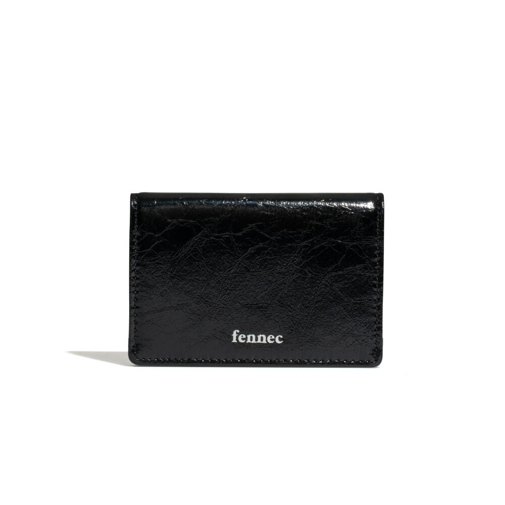 fennec - CRINKLE SOFT CARD CASE - BLACK
