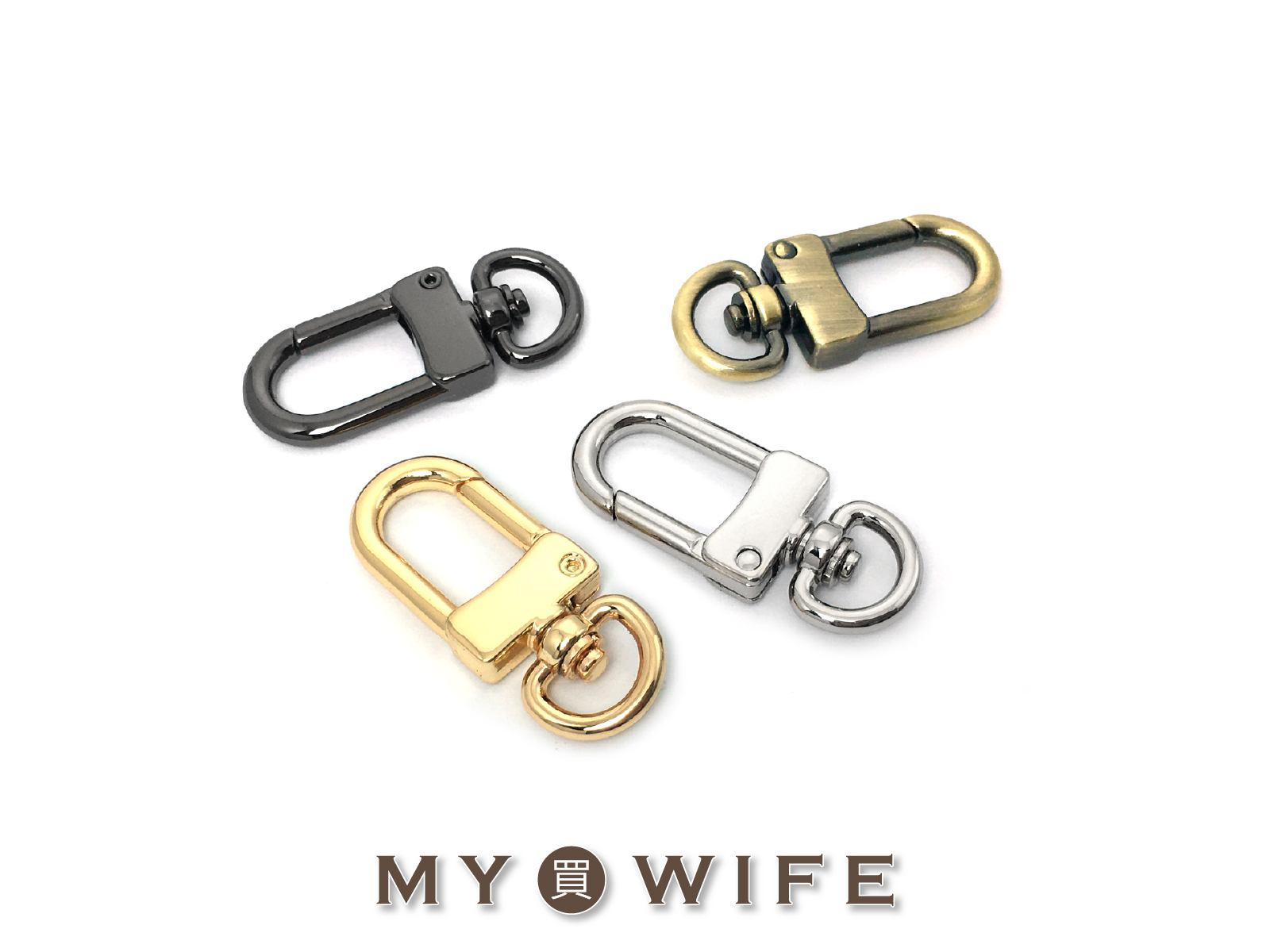 2.5分(約8mm)合金勾_合金勾/勾扣/龍蝦勾_4色【HJ-122】