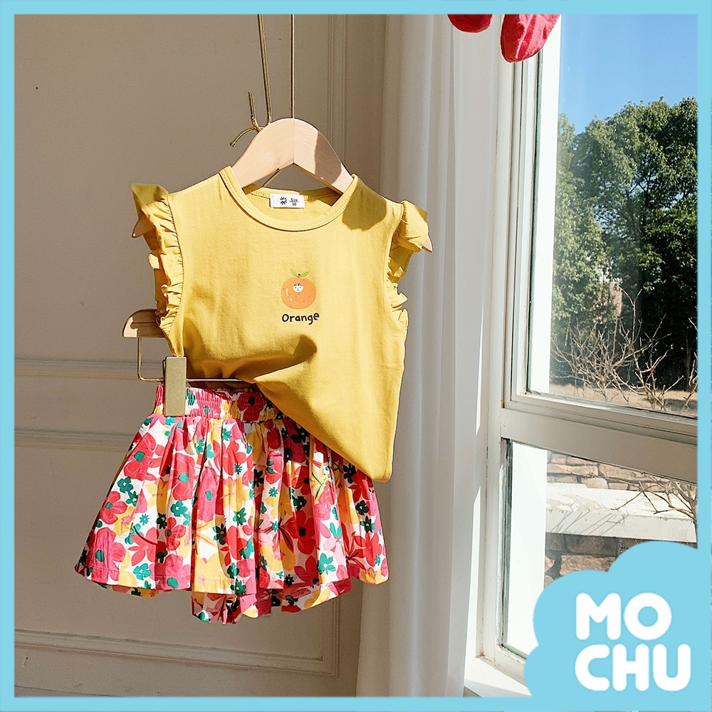 小橙子女孩短袖套裝