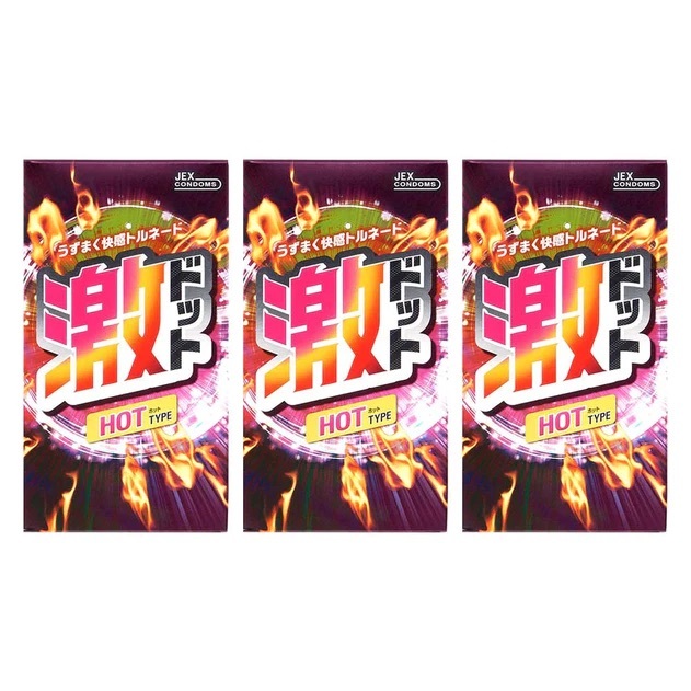 日本JEX 激凸點熱感型乳膠安全套（8片裝）三盒裝