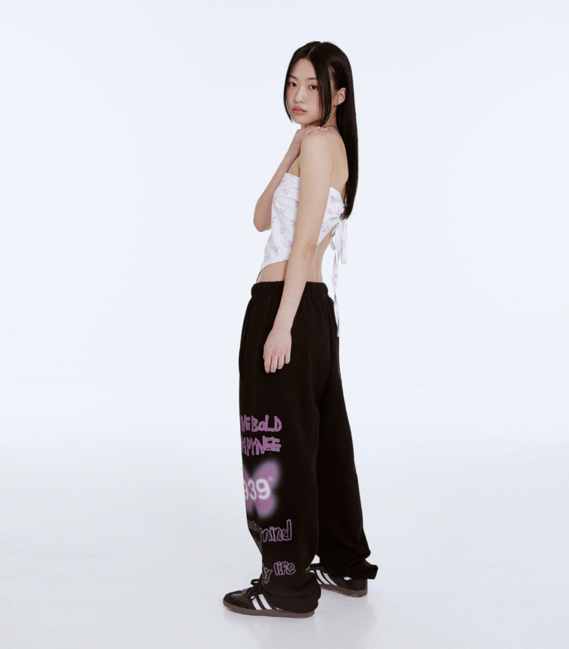 939 [Archive Bold X Stumpynee] DOODLE SWEAT PANTS (BLACK)