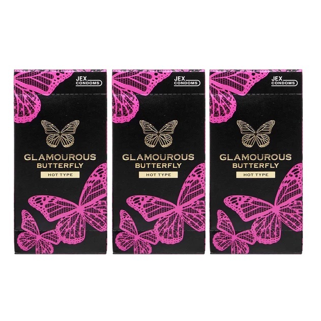 日本JEX 魅力蝴蝶 熱暖型乳膠安全套（6片裝）三盒裝