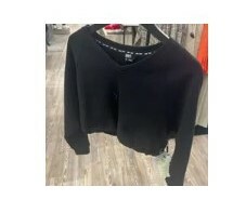 [S] DKNY EXPLODED OUTLINE LOGO V-NECK PULL OVER WITH BUNGEE,BLACK, DP2T9167-BLK (SD447)