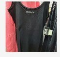 [S] DKNY RHINESTONE LOGO TANK DRESS,BLACK, DP1D4465-BLK (SD452)