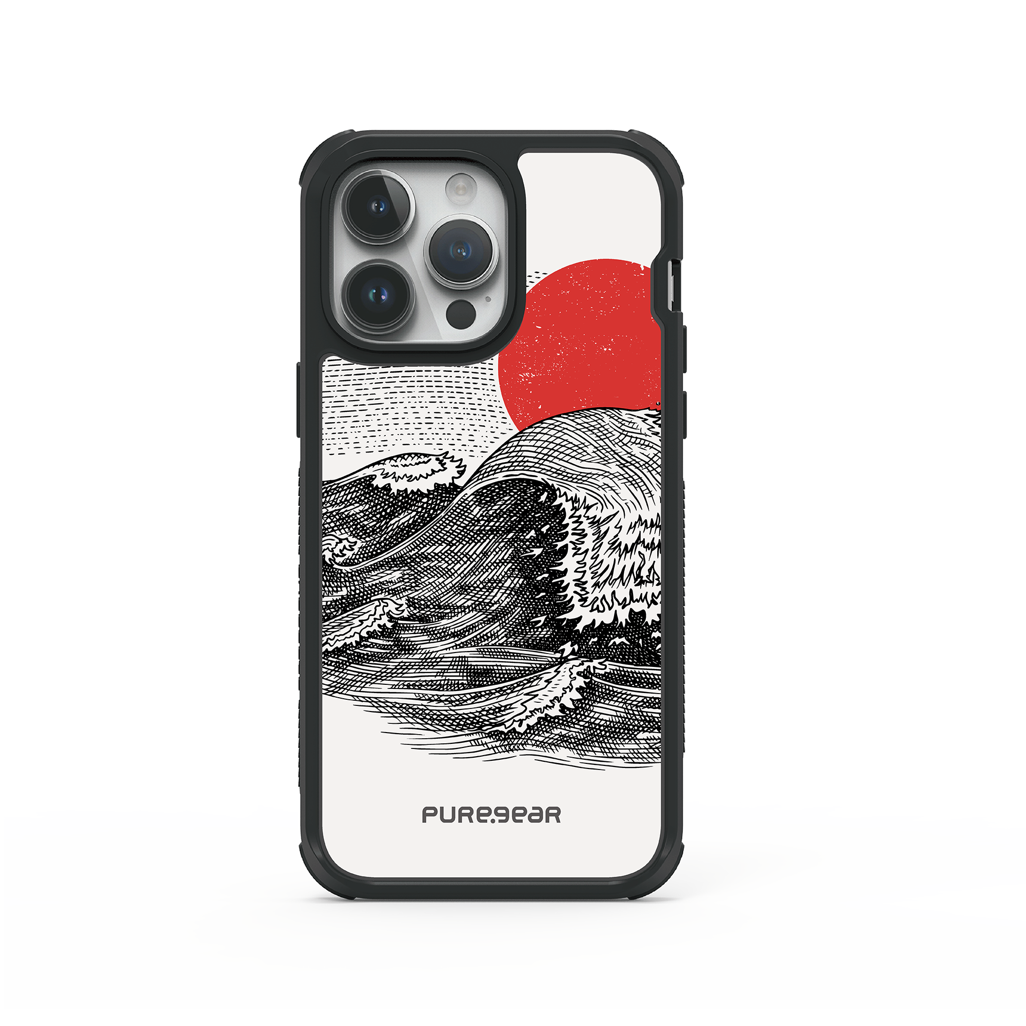 iPhone 14 輕坦克防摔手機殼 /紅日 (彩繪風格)