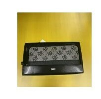 [S] DKNY CONTINENTAL LOGO WALLET,GREY/BLACK, 755405803533 (SD471)