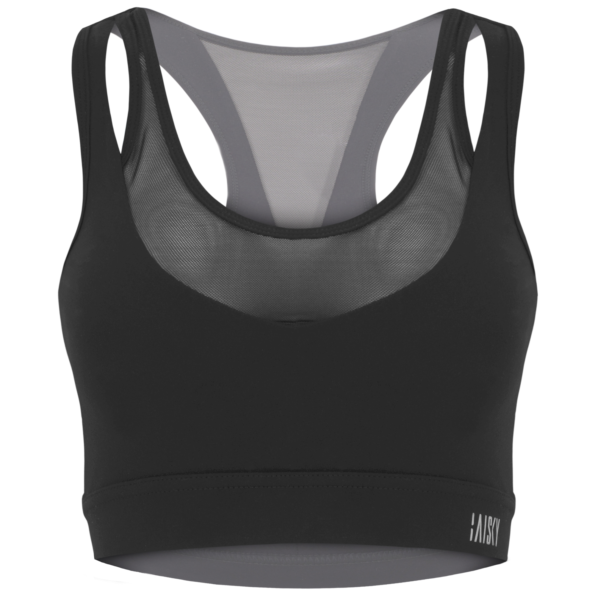 女款網紗拼接運動內衣 黑