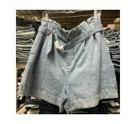 [S] DKNY TERRY PAPERBAG WAIST SHORT,DENIM, B2240049-DEN (SD481)