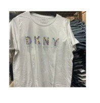 [S] DKNY CRYSTAL DRIP LOGO TEE,WHITE, B3160985-WHT (SD488)