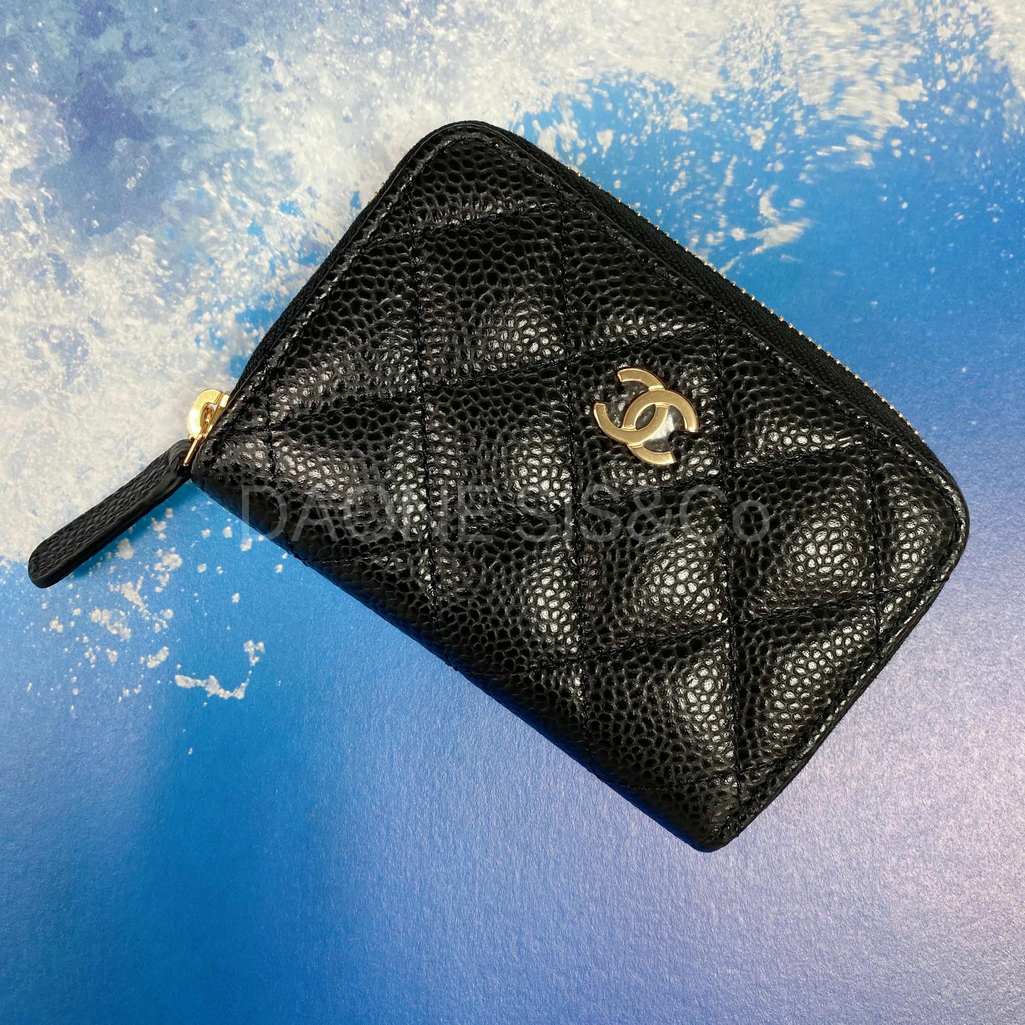 CHANEL 黑色拉鍊零錢包