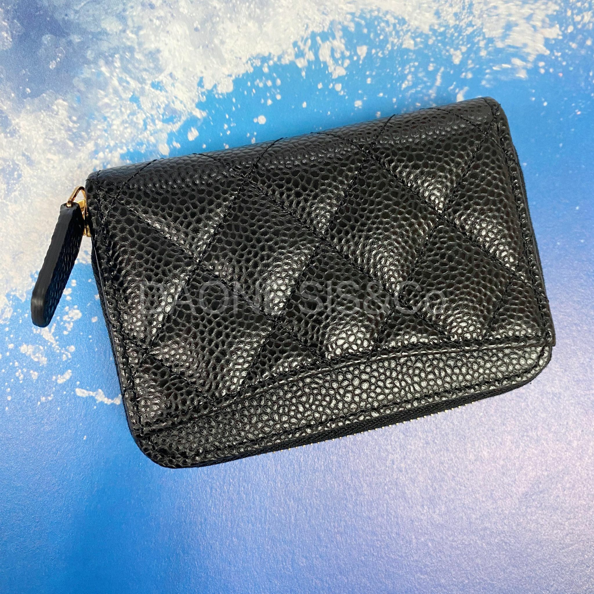 CHANEL 黑色拉鍊零錢包