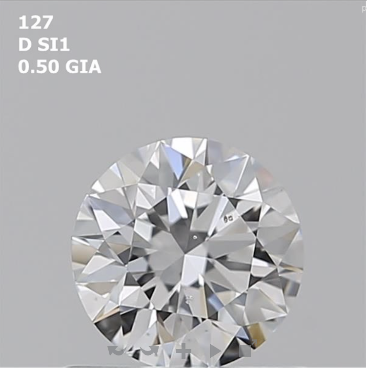 Round 0.50ct D SI1 EX EX EX N