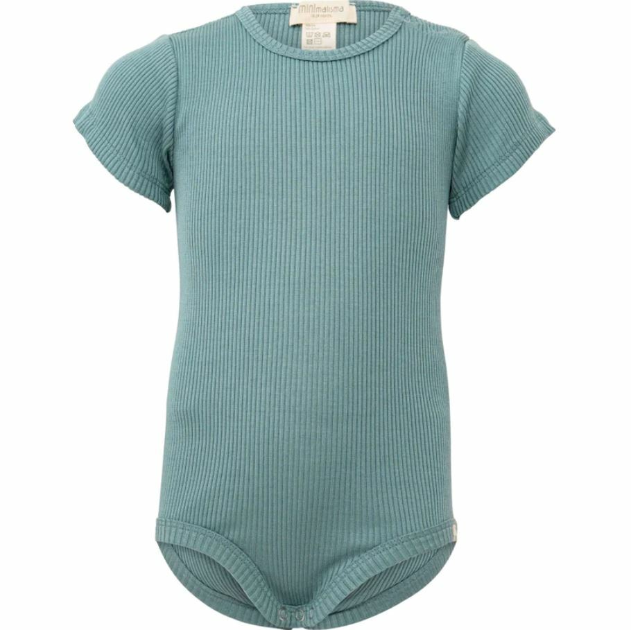 MINIMALISMA 絲綢羅紋短袖包屁衣 Buddy - Northern Lights 極光藍