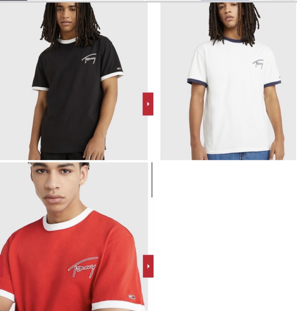 Tommy Hilfiger 側邊草寫小字母 滾邊 短袖上衣 短T