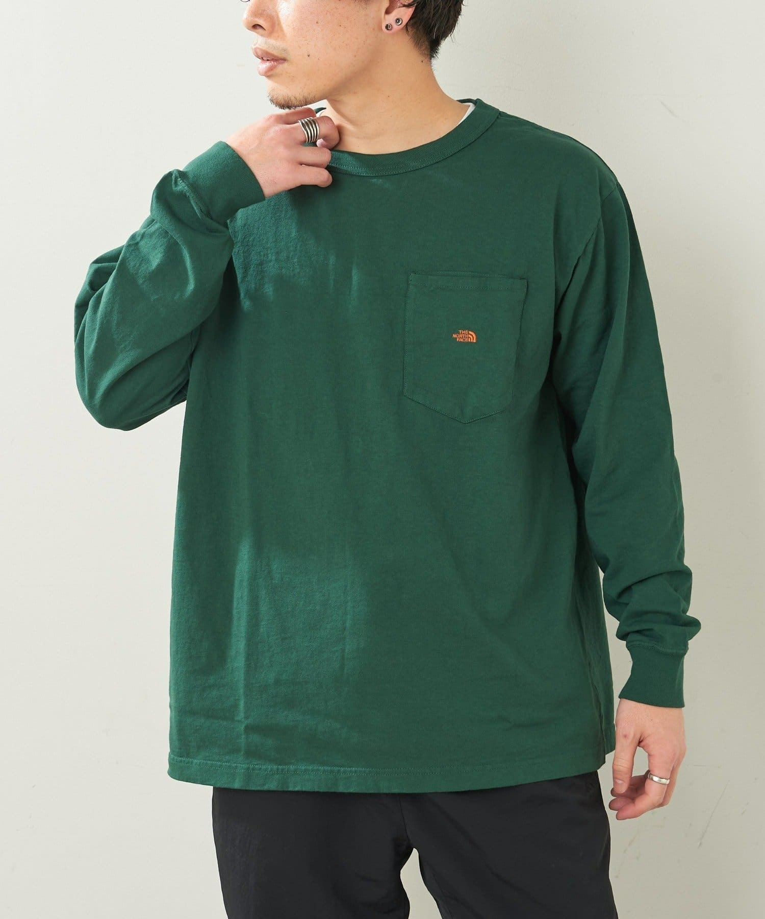 日本代購 紫標 THE NORTH FACE 北臉 7oz L/S 口袋上衣 長袖 小OGO 三色 MAY