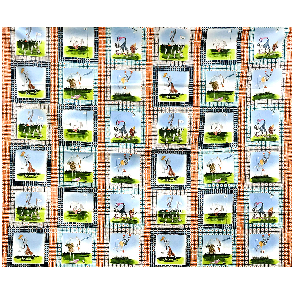 進口棉布00312【碼】打高爾夫球