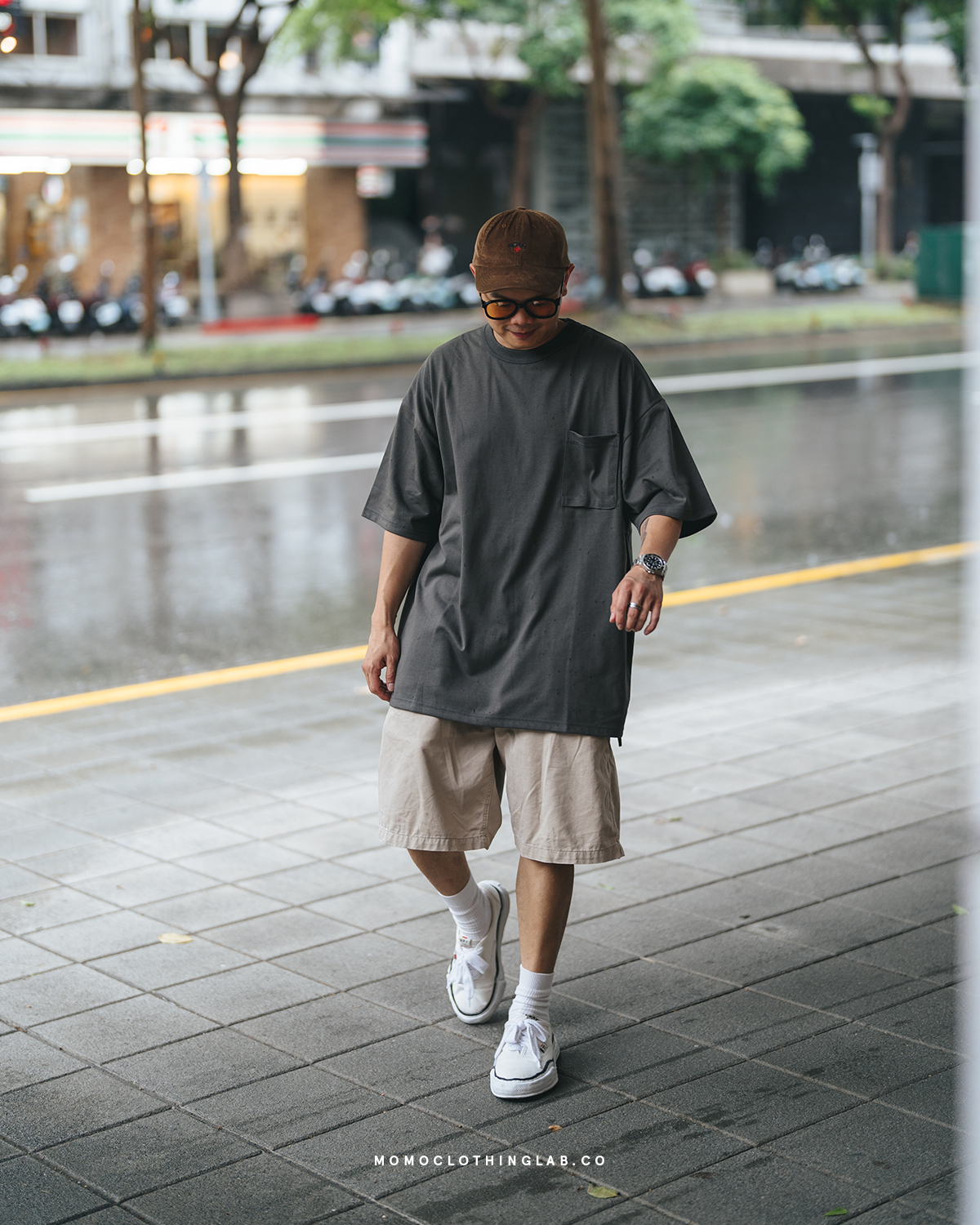 OurPick 高磅開衩立體口袋短Tee 21117