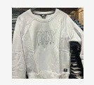[S] DKNY RHINESTONE OUTLINE LOGO PULLOVER,WHITE, DP2T8863-WHT (SD502)