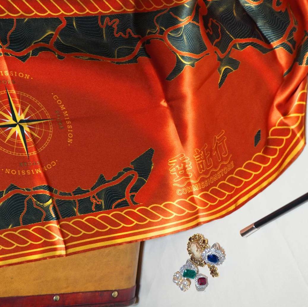 罐頭絲巾 - 夕印鳶紅