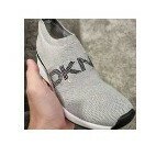 [S] DKNY PARKS RHINESTONE WEDGE SNEAKER,PEARL GREY HEATHER, K1140012-PEARL HGR (SD493)