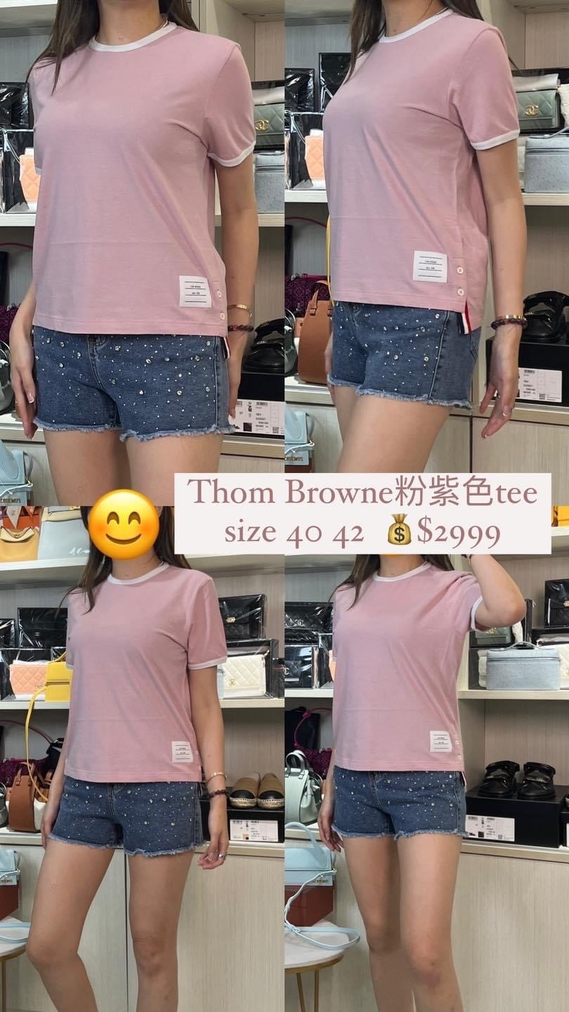 THOM BROWN 粉紫色TEE-M