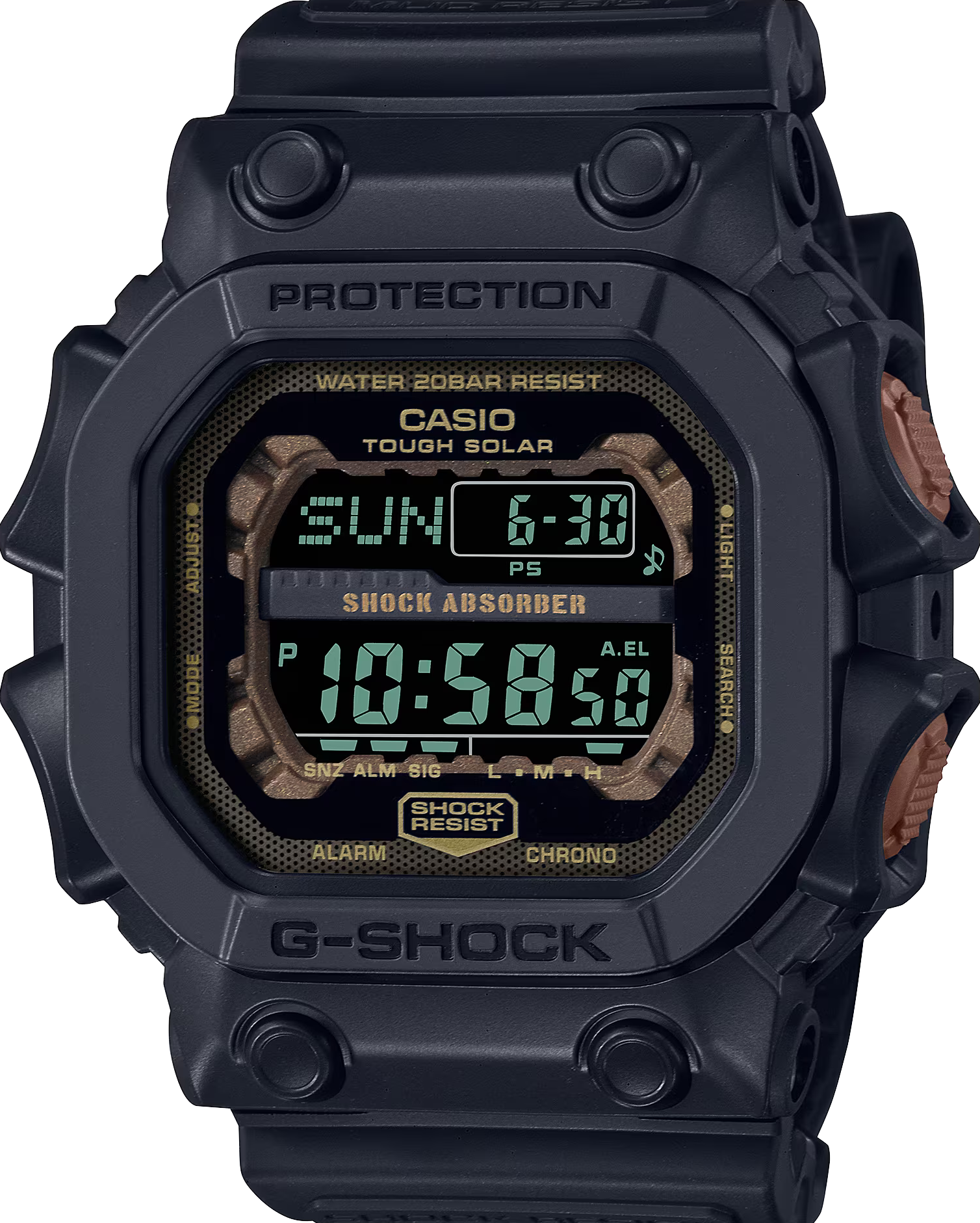 萬年鐘錶 - G-SHOCK  消光黑太陽能防震電子錶  GX-56RC-1  錶徑 : 53.6mm