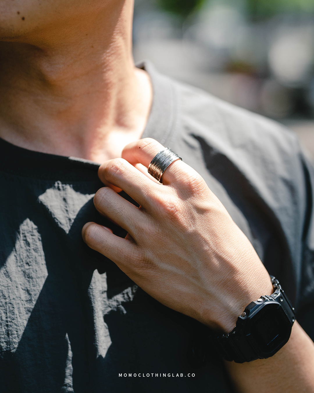 #現貨 (ACCR104) 正韓鋼戒 不規則絲紋戒