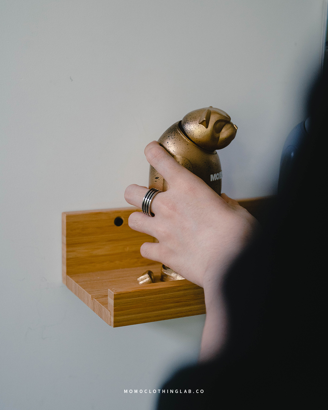 #現貨 (ACCR107) 正韓鋼戒 黑條紋雙色戒