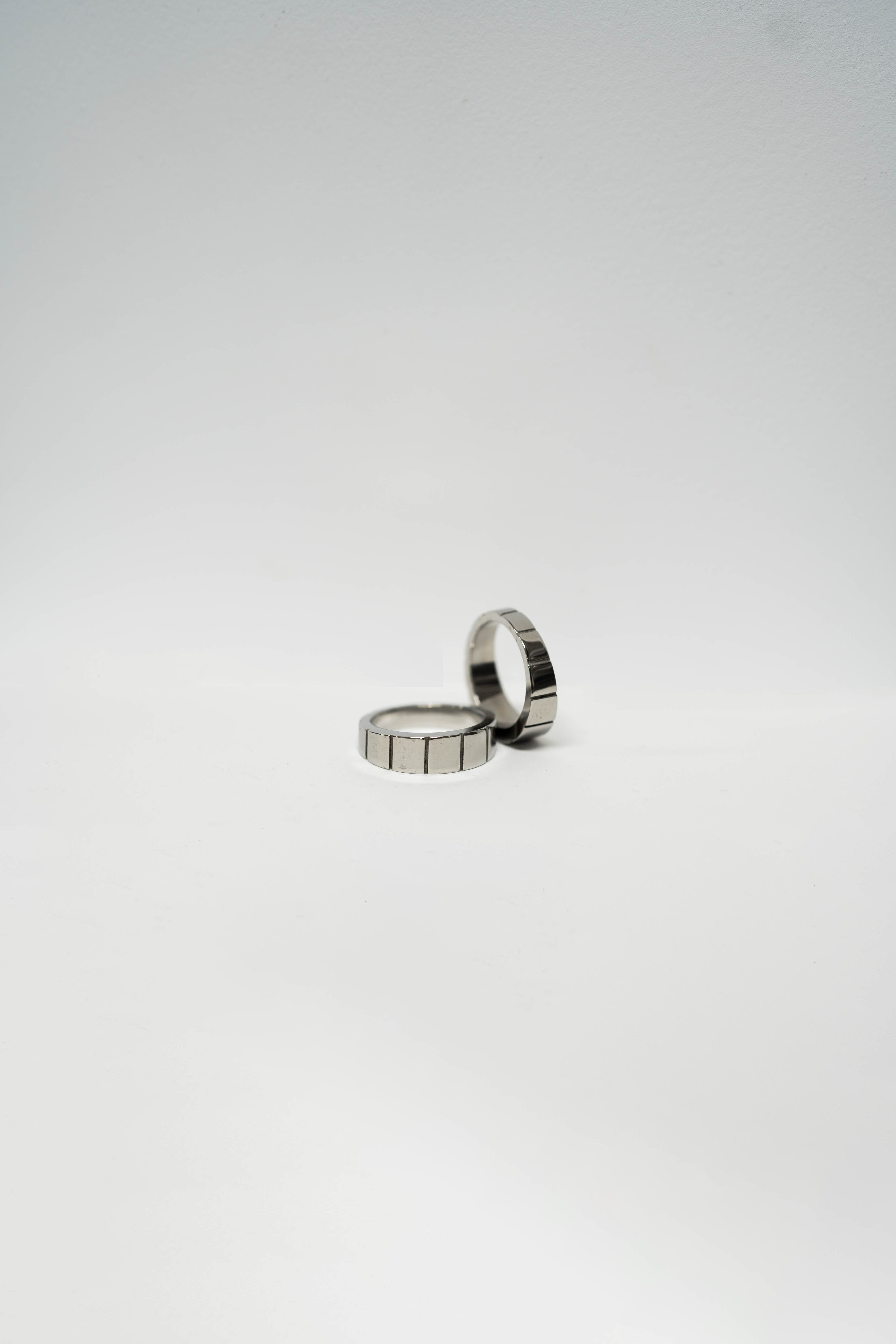 #現貨 (ACCR106) 正韓鋼戒 直凹痕方格戒