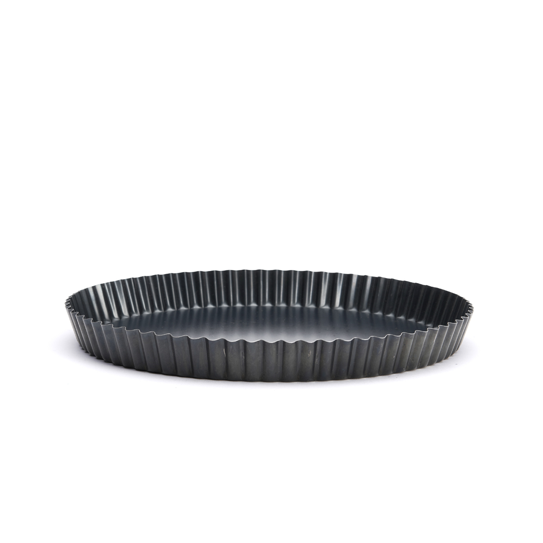 (絕版品)輕礦藍鐵烘焙系列-圓形波浪邊塔模-底部脫模設計