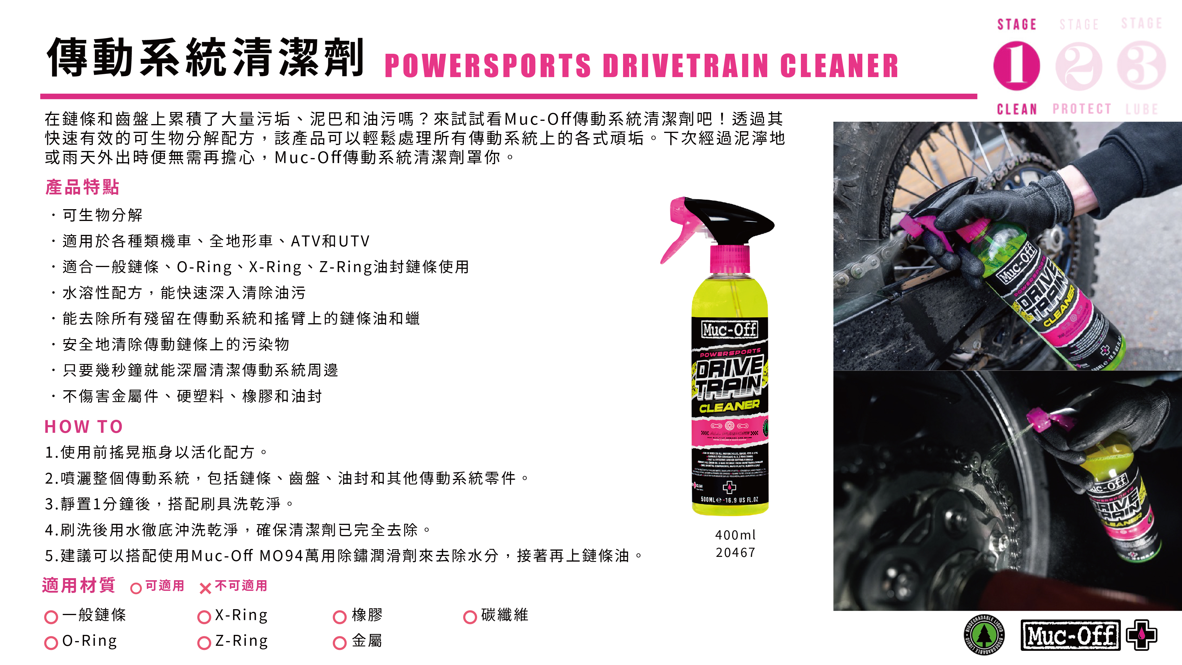 Muc-Off 傳動系統清潔劑500ml