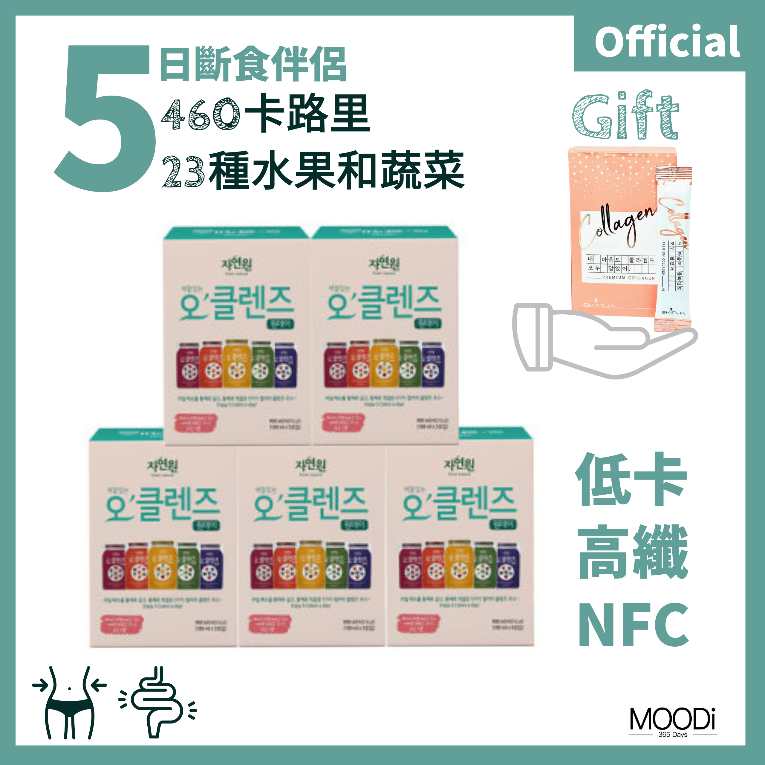 【5'CLEANSE】韓國純天然5色蔬果汁~1天排毒美顏療程~Enjoy 5 Colors a day🌈