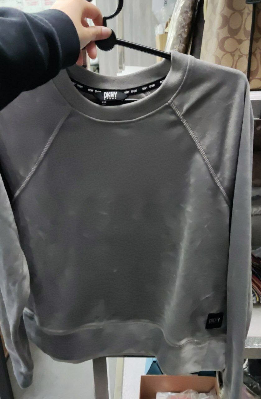 [S] DKNY PLATINUM VELOUR PULLOVER,STEEL, DP2T8279-STL (SD509) [FINAL SALE]
