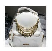 [S] LOVE MOSCHINO HEART CHAIN-LINK BACKPACK,WHITE, 8059022746467 (SLM115)