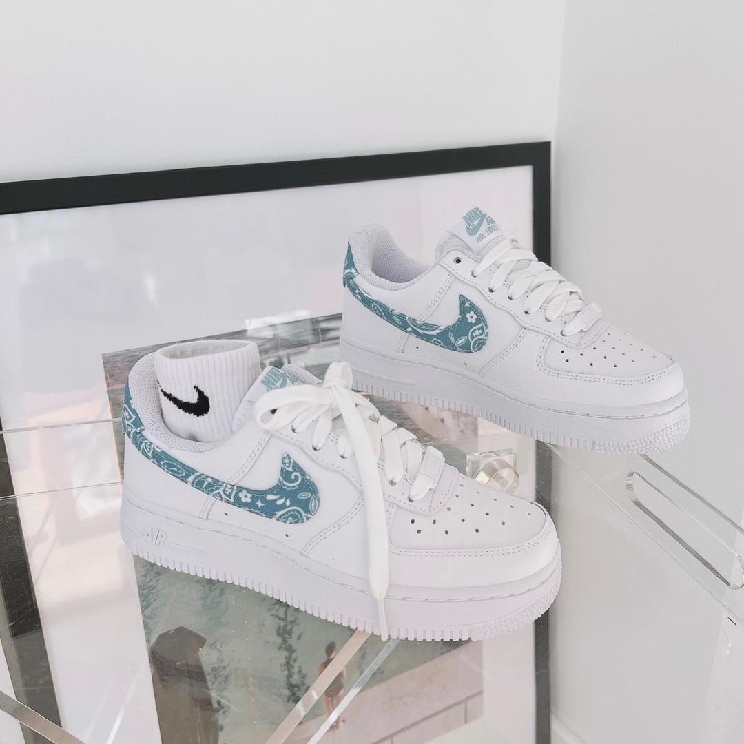 Nike Air Force 1 白藍 水藍 變形蟲 腰果花 白色 AF1 DH4406-100