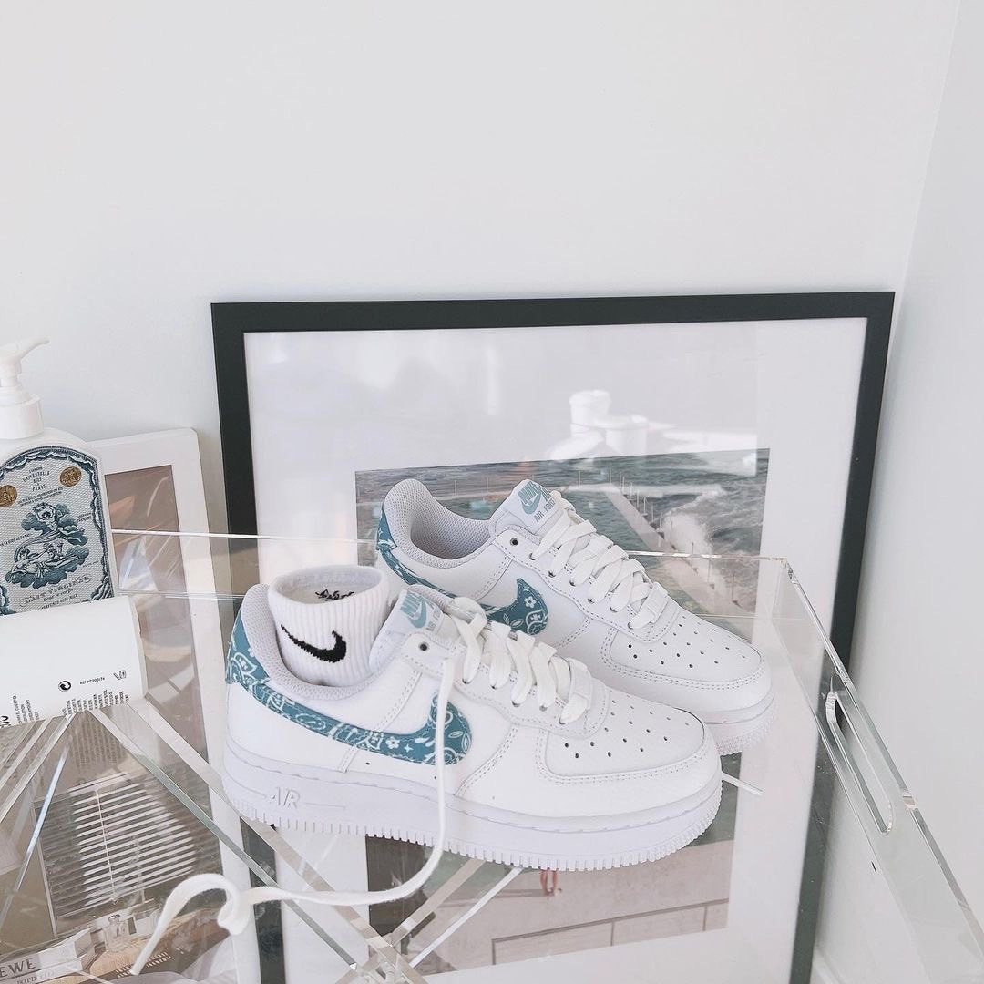 Nike Air Force 1 白藍 水藍 變形蟲 腰果花 白色 AF1 DH4406-100