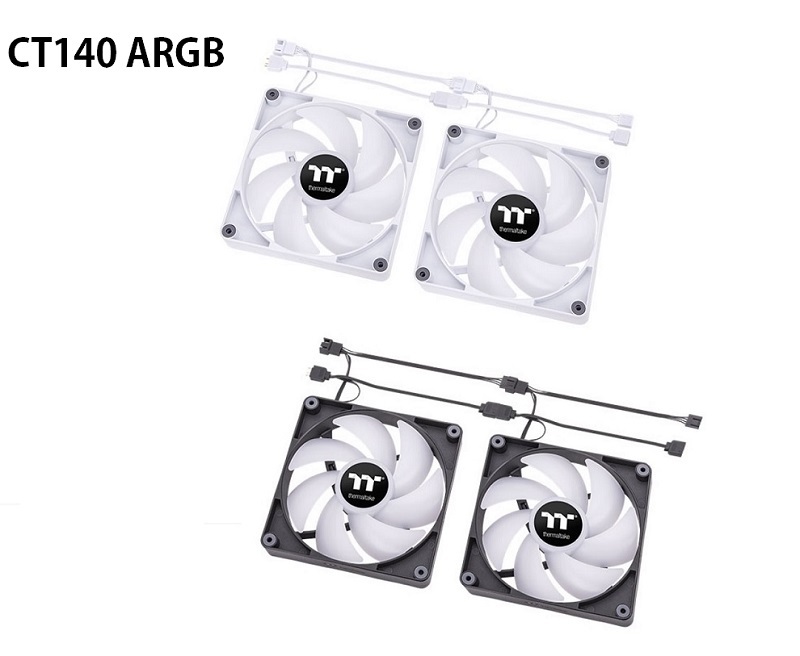 米特3C數位–曜越 CT140 ARGB 散熱風扇/二入/黑色CL-F150-PL14SW-A/白色CL-F154-PL14SW-A