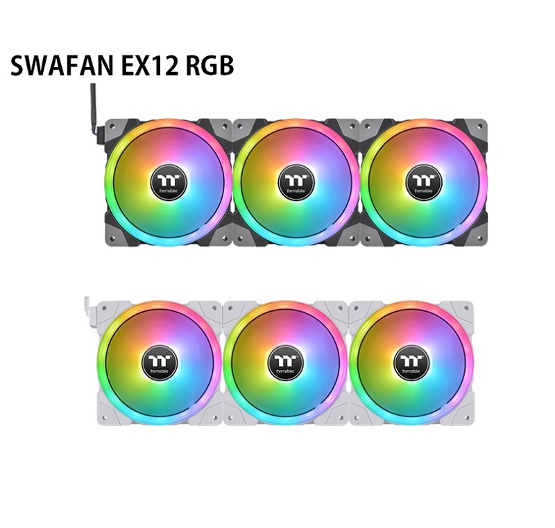 米特3C數位–曜越SWAFAN EX12 RGB水冷風扇/三入/黑CL-F143-PL12SW-A/白CL-F161-PL12SW-A