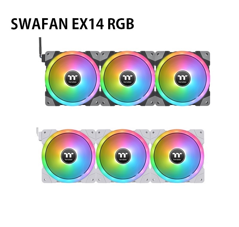 米特3C數位–曜越 SWAFAN EX14 RGB 水冷排風扇/三入/黑色CL-F144-PL14SW-A/白色CL-F162-PL14SW-A
