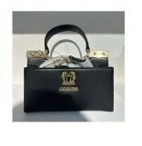 [S] LOVE MOSCHINO M HEART LOGO HANDBAG,BLACK, 8059965978956 (SLM120)