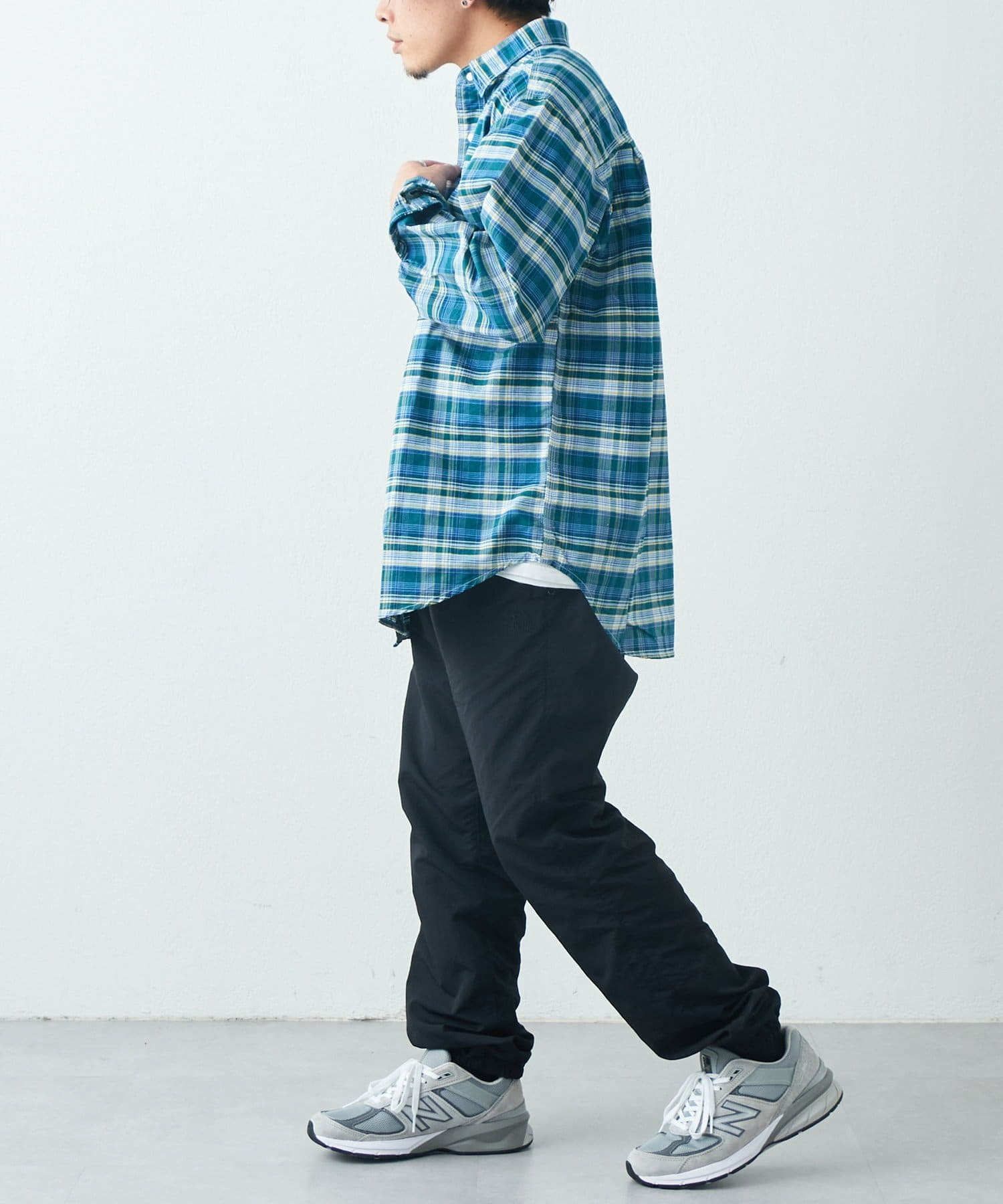 日本代購 紫標 THE NORTH FACE 北臉 工裝襯衫 格紋 日系休閒 綠藍色 MAY-