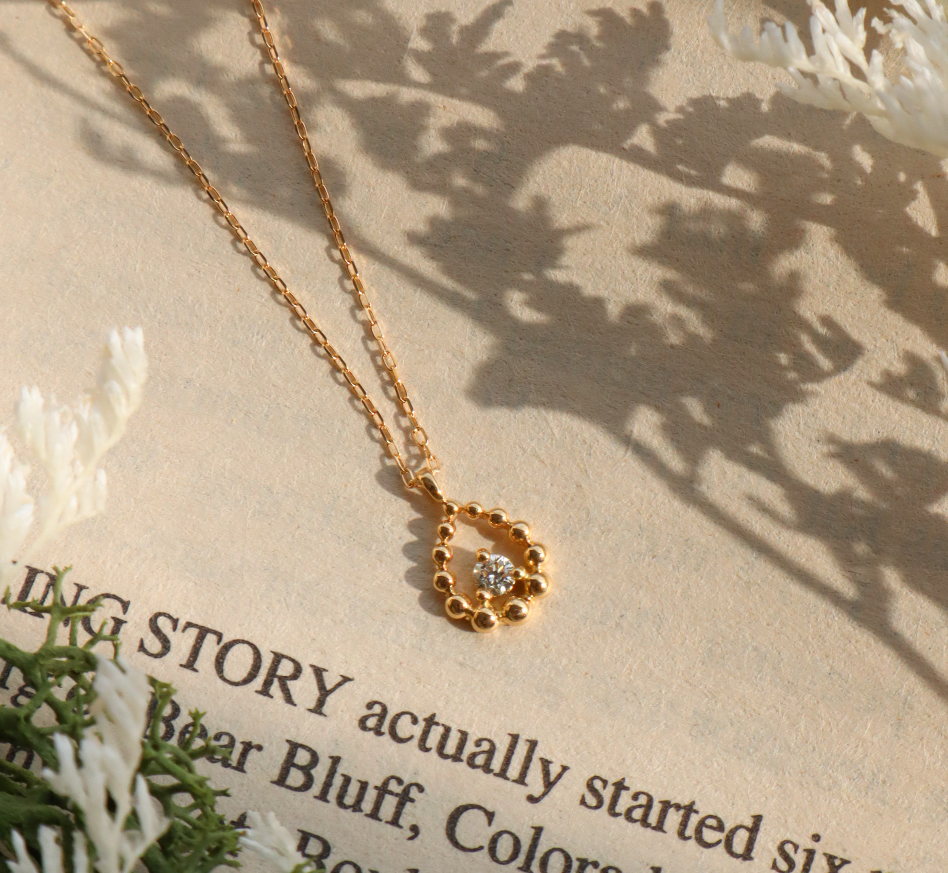 18K/水滴單鑽項鍊