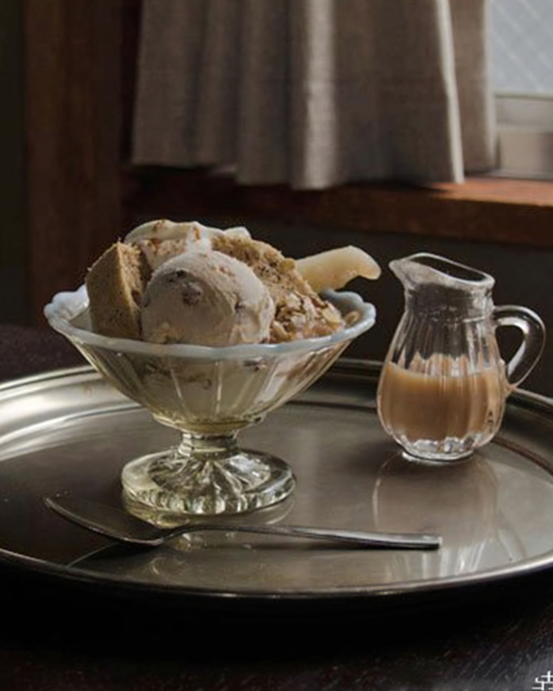 雪の花系列 玻璃甜點杯 L 古代色｜廣田硝子