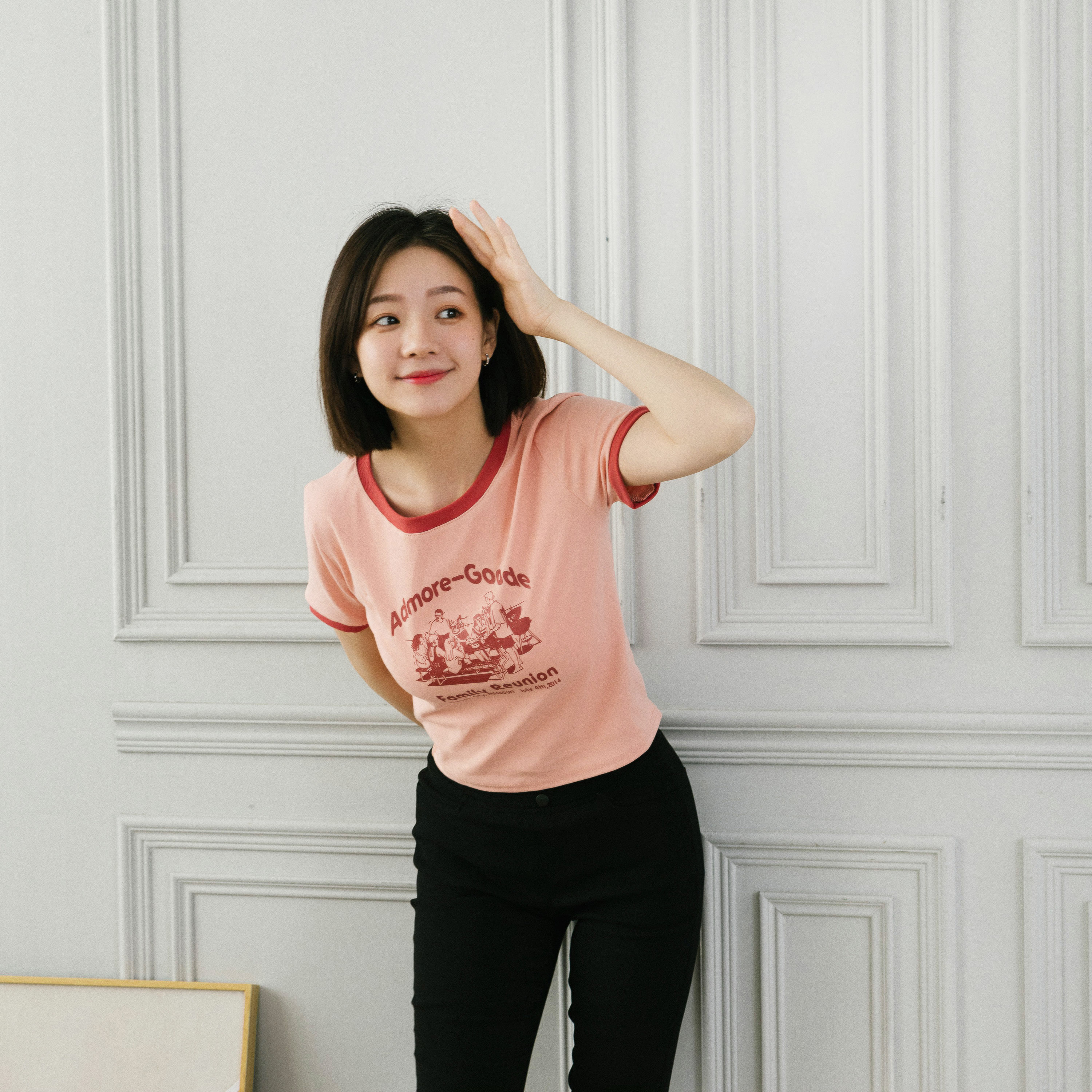 法朵Fado shop｜印畫風撞色邊領T 021B026 四色