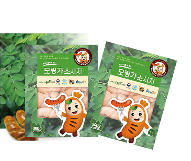 【SUN & DOO】(冷凍食品) 辣木葉香腸 모링가 소시지 (300克)