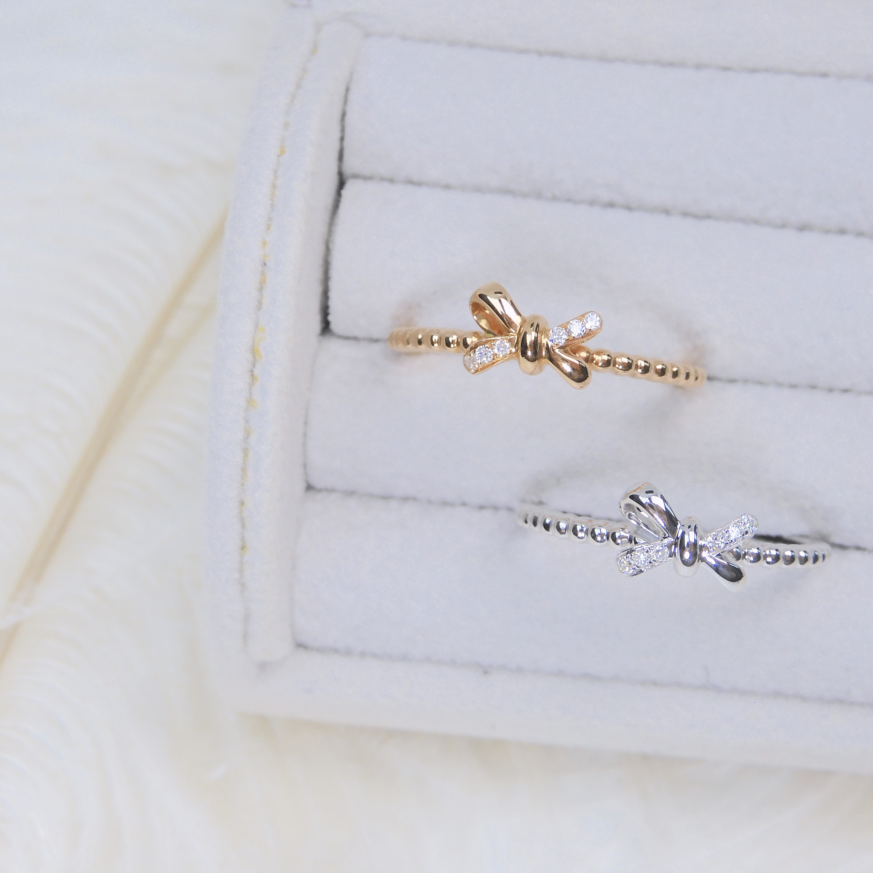 18K金 蝴蝶結鑽石戒指