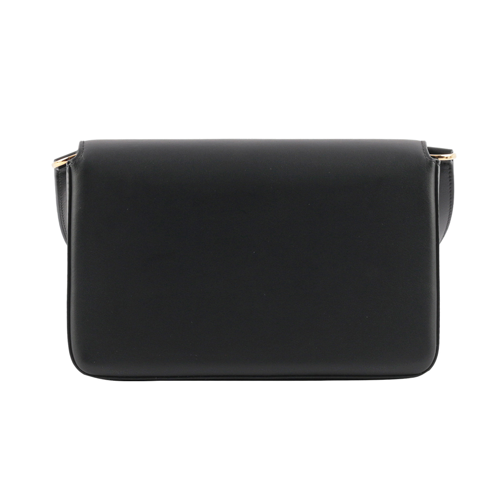 【BURBERRY】Penny 格紋帆布拼小牛皮翻蓋斜背包(經典米色/黑色)