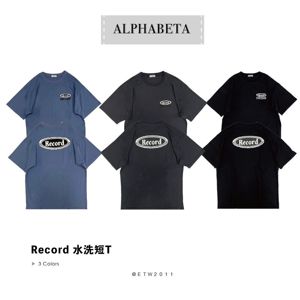 ☆ETW☆【EASY TO WEAR】自訂款 韓國水洗 Record 短T 短袖 T恤